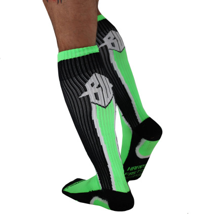 Breedwell Heatwave Knee Socks - Neon Green - Black