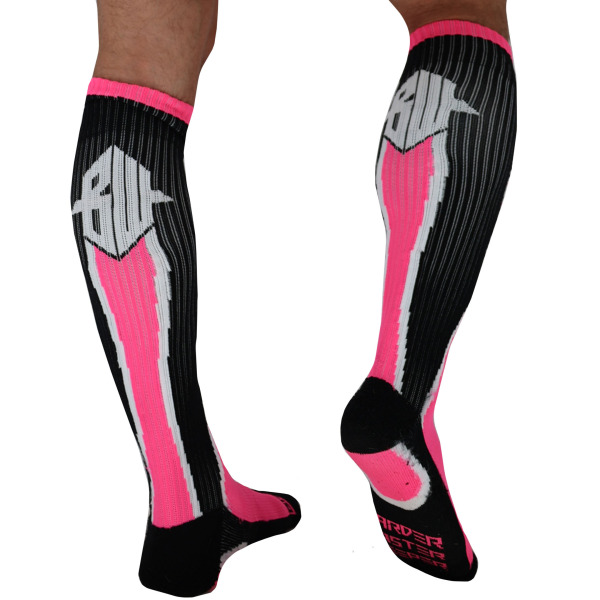 Chaussettes Hautes Heatwave - Rose Fluo - Noir Breedwell