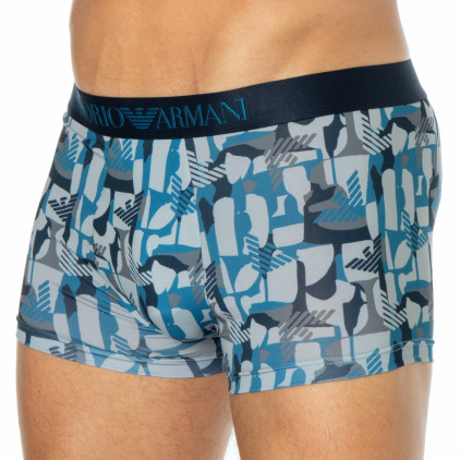 Emporio Armani All Over Microfiber Boxer Briefs - Blue
