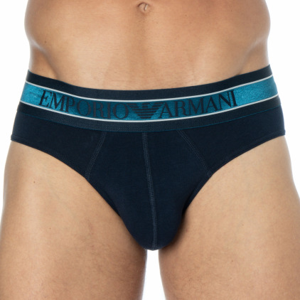 Emporio Armani Mega Elastic Briefs - Navy