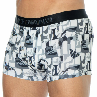 Emporio Armani All Over Microfiber Boxer Briefs - Black