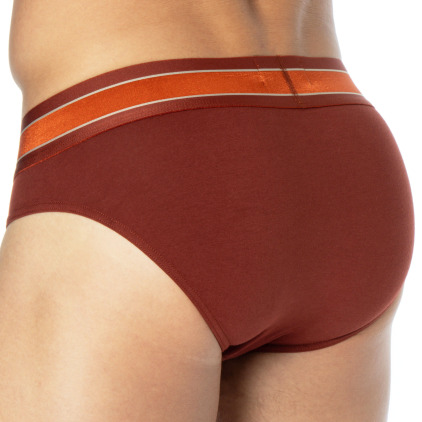 Emporio Armani Mega Elastic Briefs - Brick Red