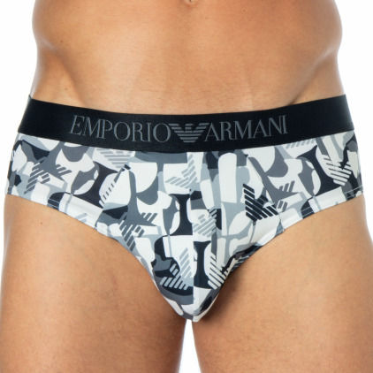 Emporio Armani All Over Microfiber Briefs - Black