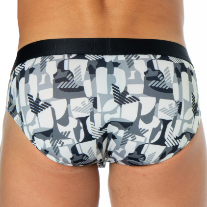 Emporio Armani All Over Microfiber Briefs - Black