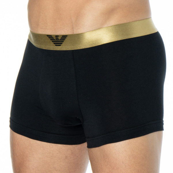 Emporio Armani Shiny Logoband Boxer Briefs - Black