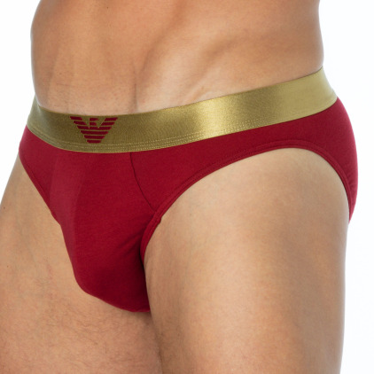 Emporio Armani Shiny Logoband Briefs - Rhubarb