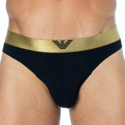 Slip Shiny Logoband Noir Emporio Armani