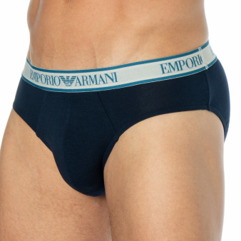 Emporio Armani Core Logoband Briefs - Navy - White