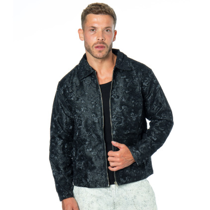 Frilivin Roses Jacquard Jacket - Black