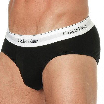 Lot de 3 Slips Icon Coton Noir avec Ceinture Contrastée Calvin Klein