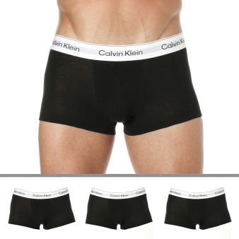 Calvin Klein 3-Pack Icon Cotton Boxer Briefs - Black with Contrast Waistband