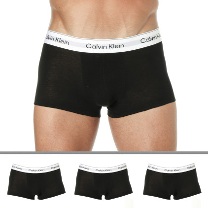 Calvin Klein 3-Pack Icon Cotton Boxer Briefs - Black with Contrast Waistband