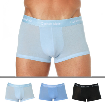 Calvin Klein 3-Pack Icon Cotton Boxer Briefs - Black - Blue - Sky Blue