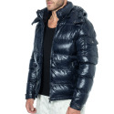 Frilivin Down Jacket with Removable Hood - Navy