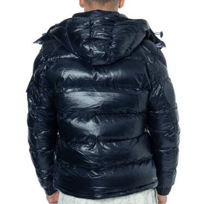Frilivin Down Jacket with Removable Hood - Navy