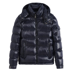 Frilivin Down Jacket with Removable Hood - Navy