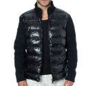 Frilivin Down Jacket with Ribbed Sleeves - Black