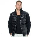 Frilivin Down Jacket with Ribbed Sleeves - Black