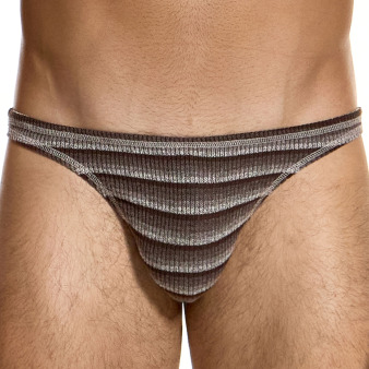 Modus Vivendi Knitted Stripes Low Cut Briefs - Brown