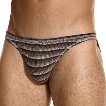 Modus Vivendi Knitted Stripes Low Cut Briefs - Brown