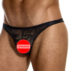 Slip Low Cut Lingerie Dentelle Noir Modus Vivendi