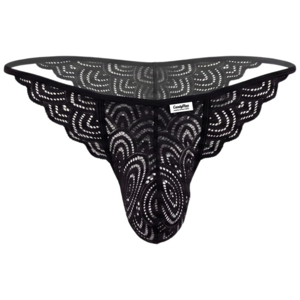 String Dentelle Fine Noir CandyMan