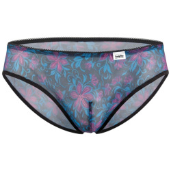 CandyMan Floral Mesh Briefs - Blue