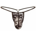 CandyMan Floral Lace G-String - Black