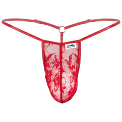 CandyMan Floral Lace G-String - Red