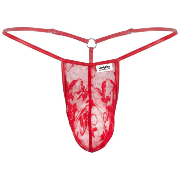 CandyMan Floral Lace G-String - Red