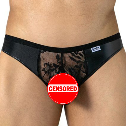 String Dentelle Florale Noir CandyMan