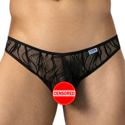 CandyMan Wave Lace Thong - Black
