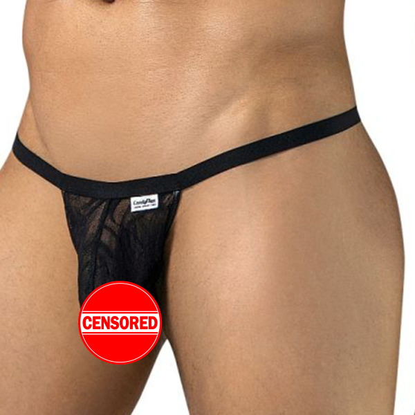 CandyMan Wave Lace G-String - Black