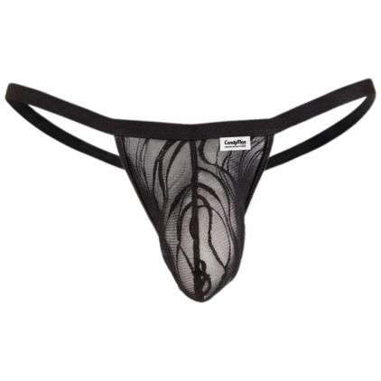 String Ficelle Wave Dentelle Noir CandyMan