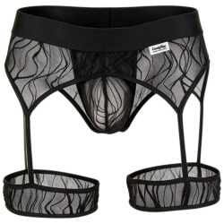 CandyMan Wave Garter Thong - Black