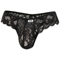 CandyMan Stretch Floral Lace Thong - Black