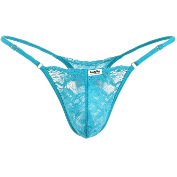 CandyMan Lace Mini G-String - Turquoise