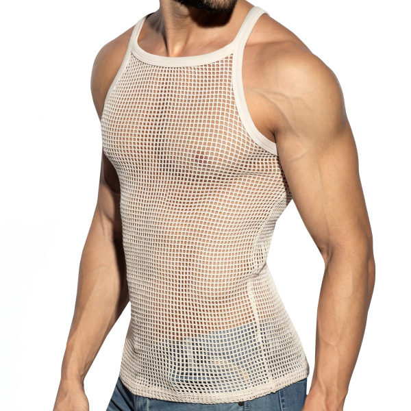 ES Collection Open-Grid Tank Top - Ivory