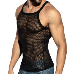 ES Collection Open-Grid Tank Top - Black