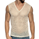 ES Collection Open-Grid V-Neck Top - Ivory
