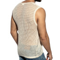 ES Collection Open-Grid V-Neck Top - Ivory