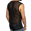 ES Collection Open-Grid V-Neck Top - Black