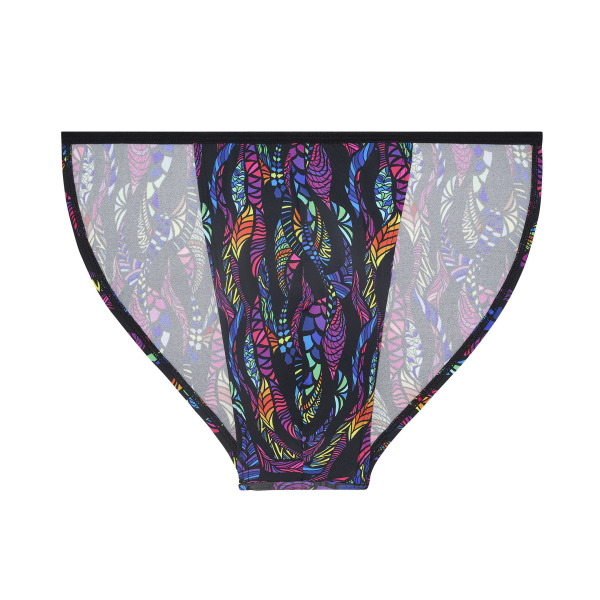 Slip Tanga Funky Styles Imprimé Noir HOM