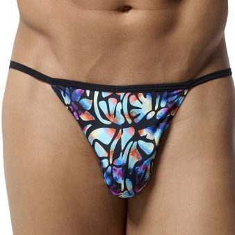 Slip Tanga Funky Styles Imprimé Bleu HOM