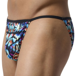 Slip Tanga Funky Styles Imprimé Bleu HOM
