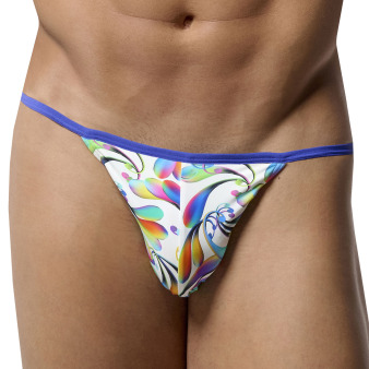 HOM Funky Styles Tanga Briefs - White Print