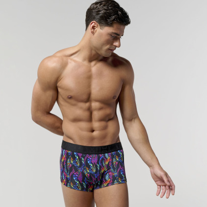 Boxer Court Funky Styles Imprimé Noir HOM