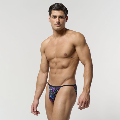 HOM Funky Styles Tanga Briefs - Black Print
