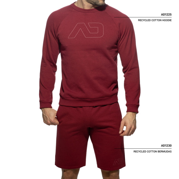 Short Coton Recyclé Grenat Addicted