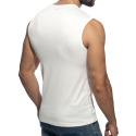 Addicted B&W Rib Tank Top - White